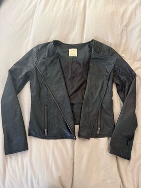 Pins and Needles Black Faux Leather Women's Moto Jacket